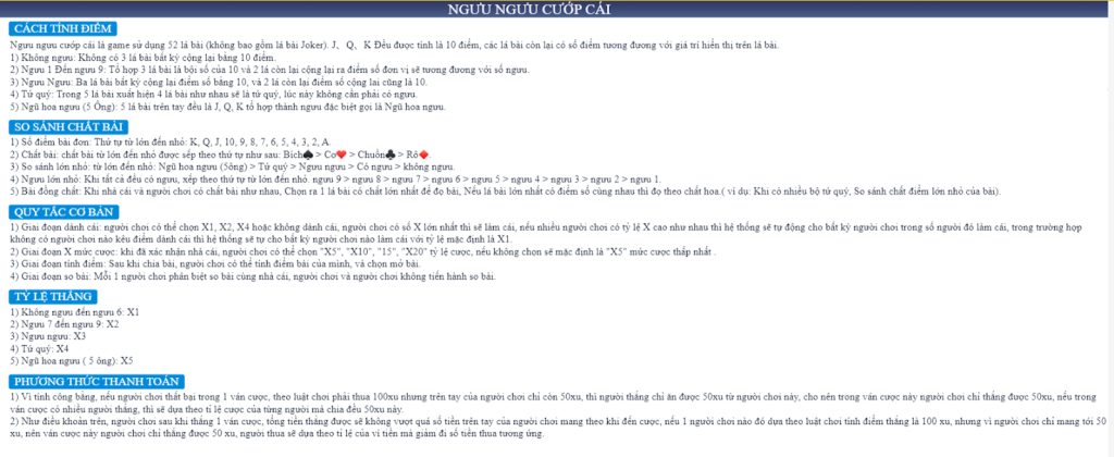 Cần nắm vững luật chơi trước khi tham gia