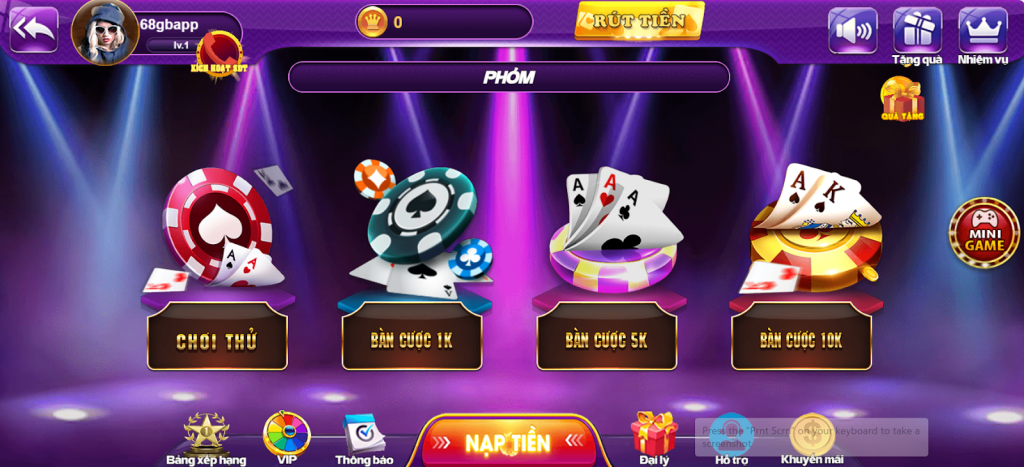 Kinh nghiệm chơi phỏm 68gb cực hay giúp cược thủ dễ thắng